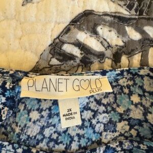 Planet Gold Plus Blue Floral short dress/swimsuit cover up